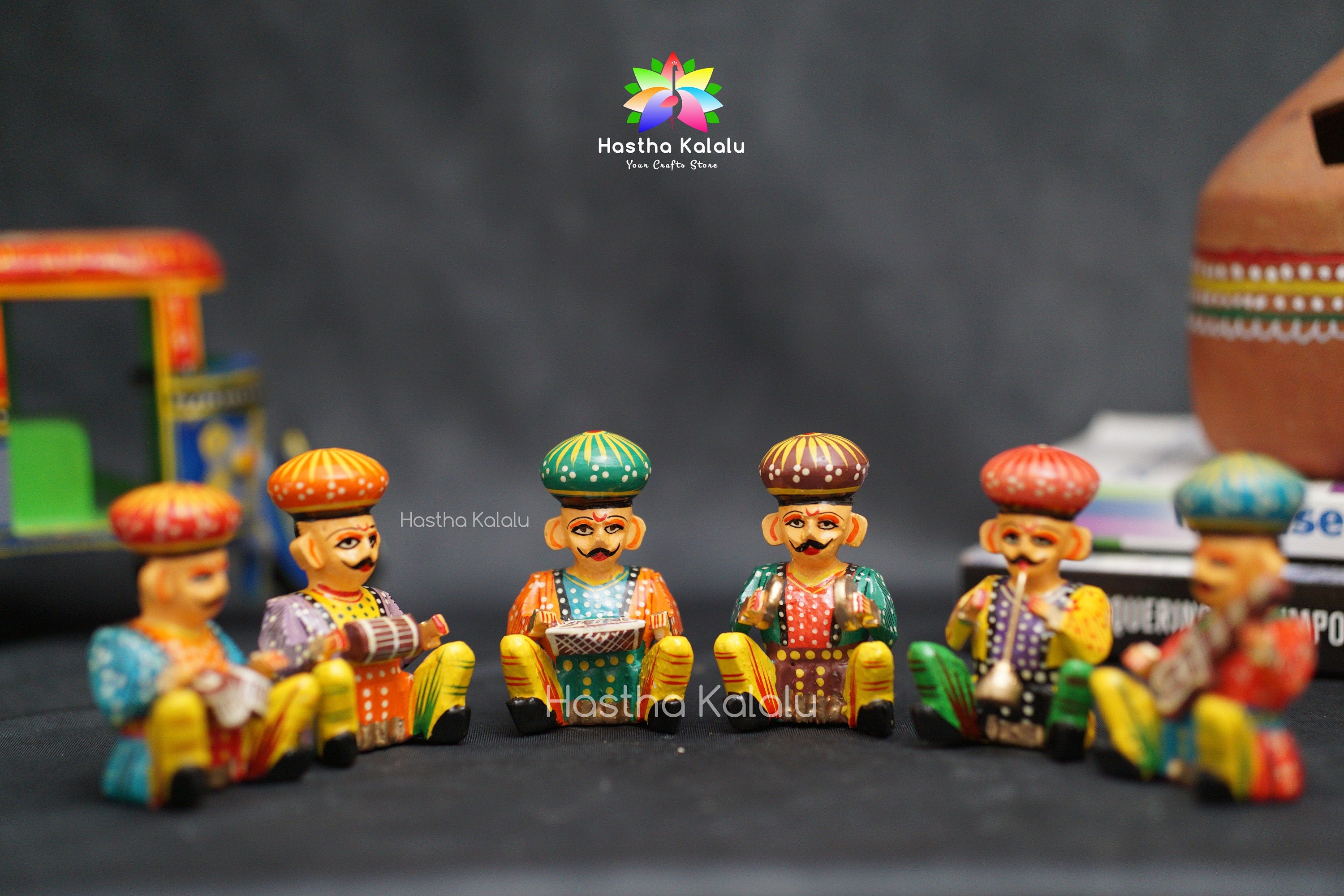 L'ensemble de musiciens renommés du Rajasthan (Ensemble de 6) Kondapalli Toys