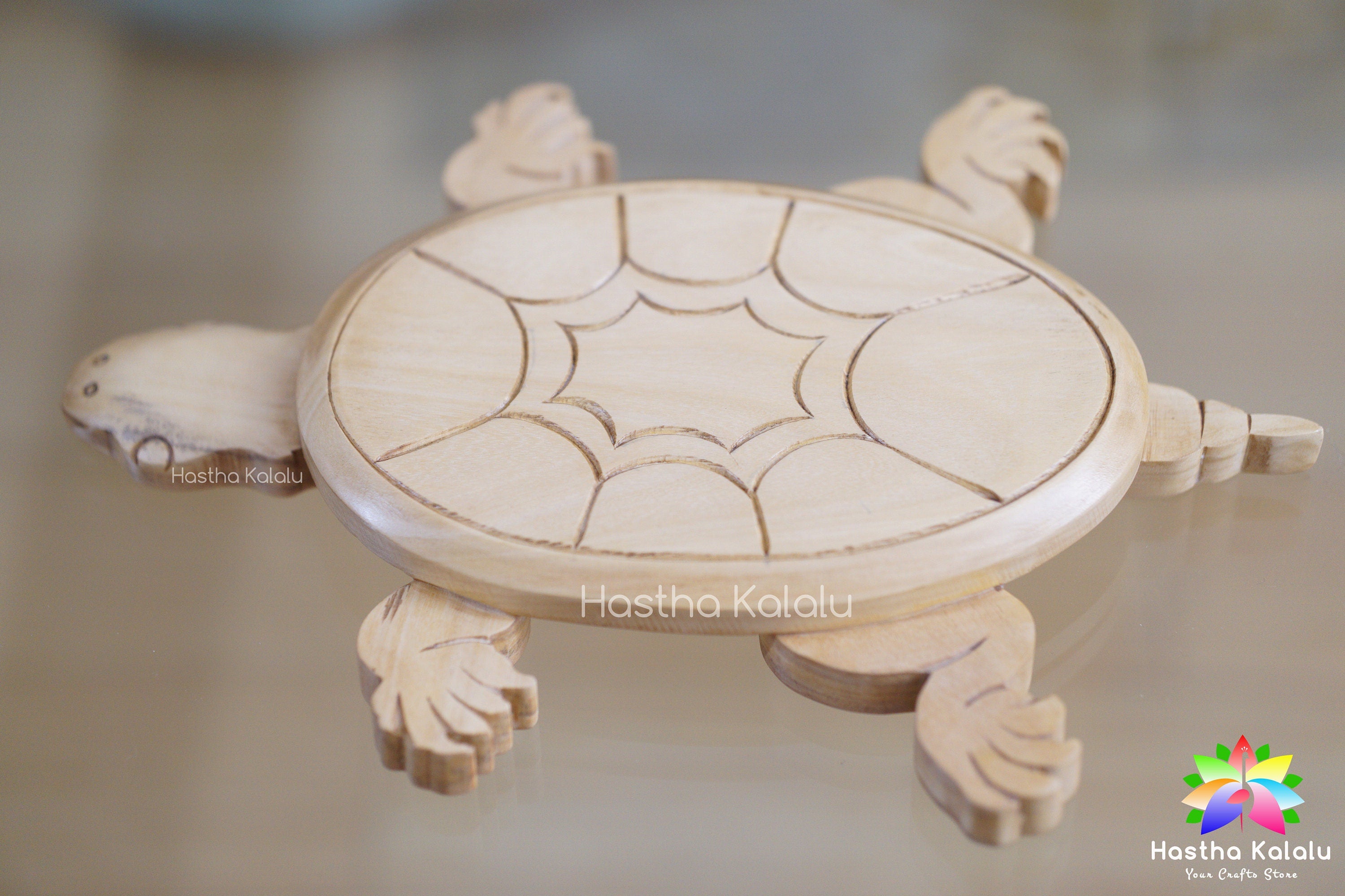 Handmade Small Wooden Turtle Tortoise Stool