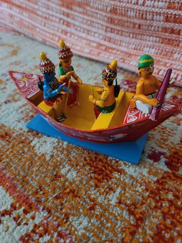 Rama Sita Lakshmana and boat man Kevat
