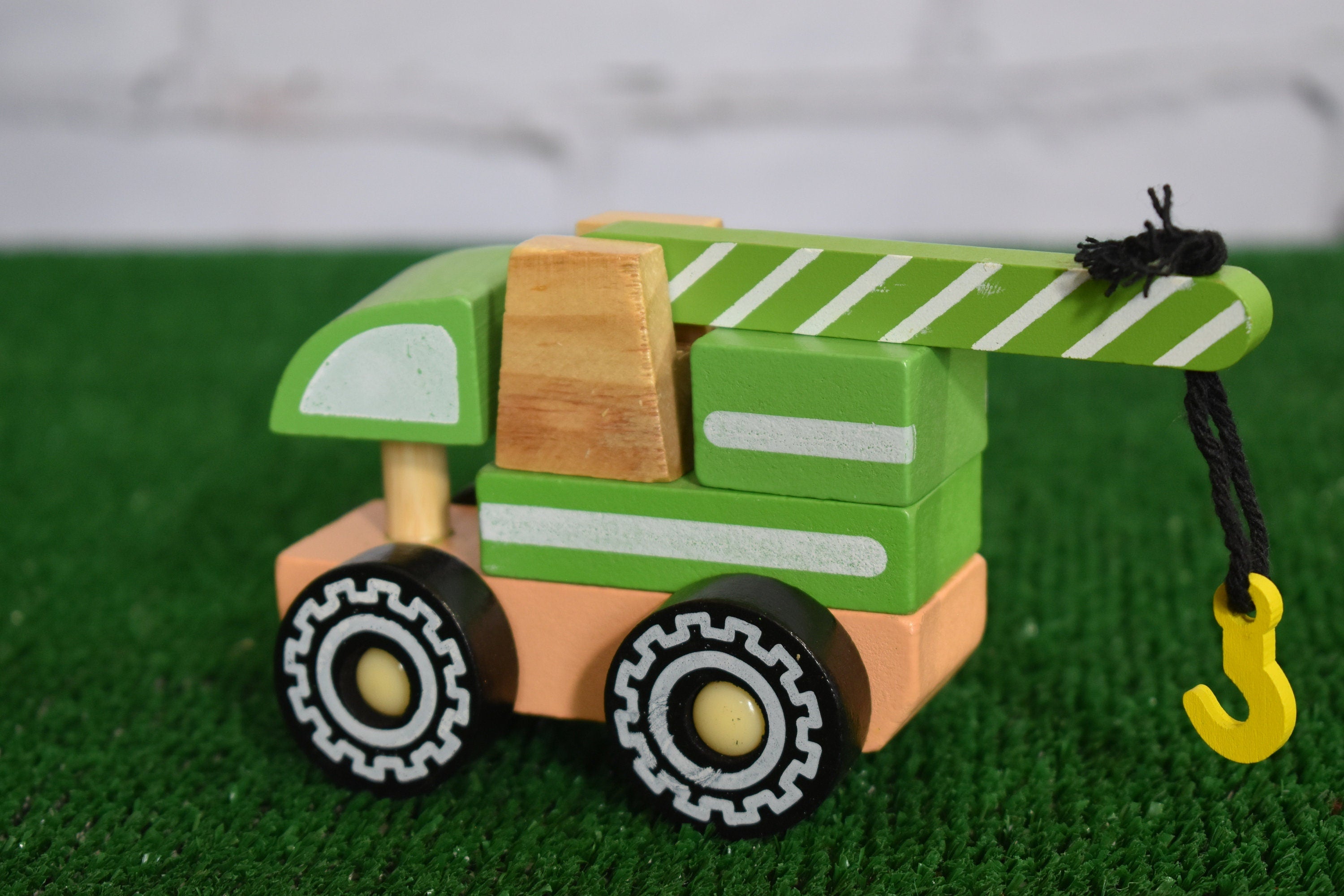 Child-Safe Artistic Handmade Construction Vehicle Toddler Wooden Push Toy / Toddler Gift / Return Gifts