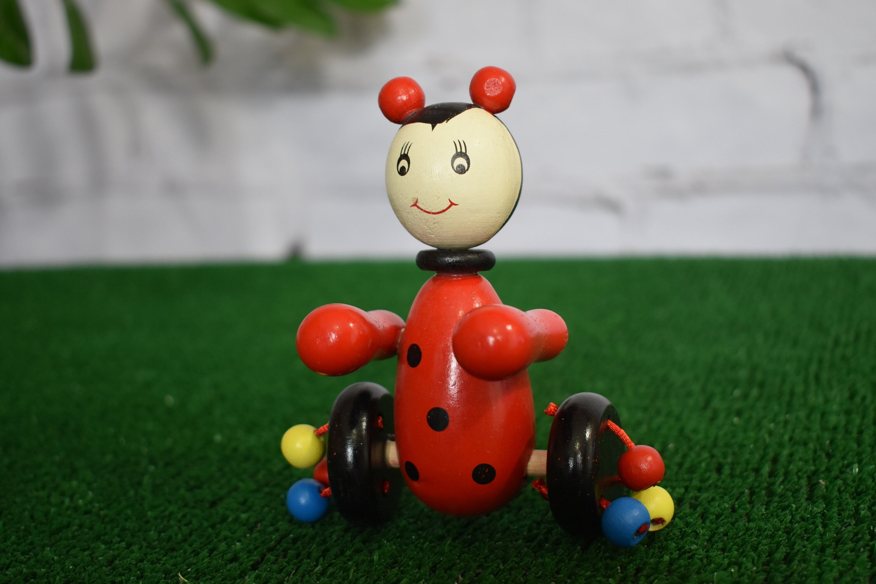 Child-Safe Artistic Handmade Animal on Wheels Toy / Toddler Gift / Return Gifts