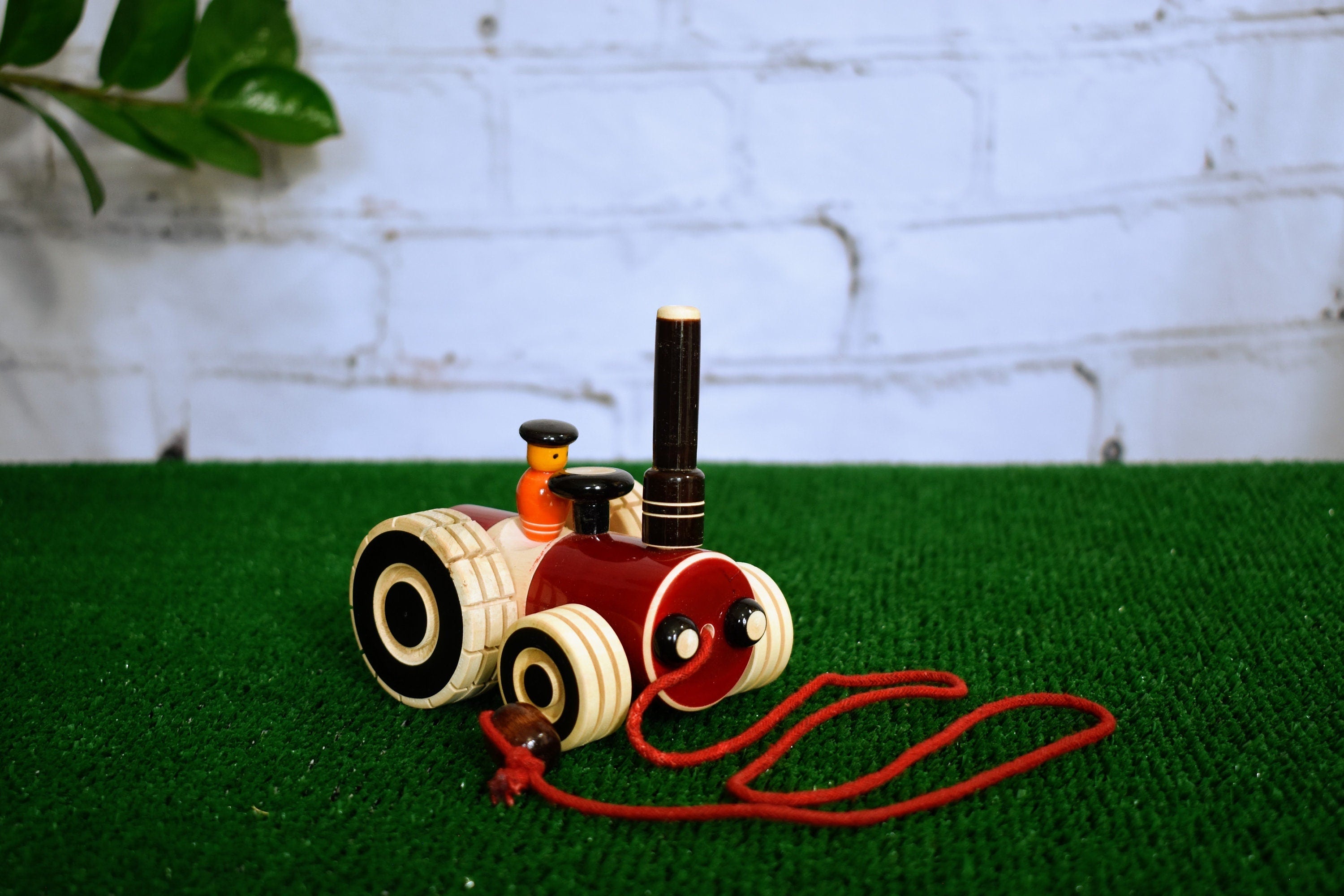 Child-Safe Artistic Handmade Road Roller Pull Toy / Toddler Gift / Return Gifts