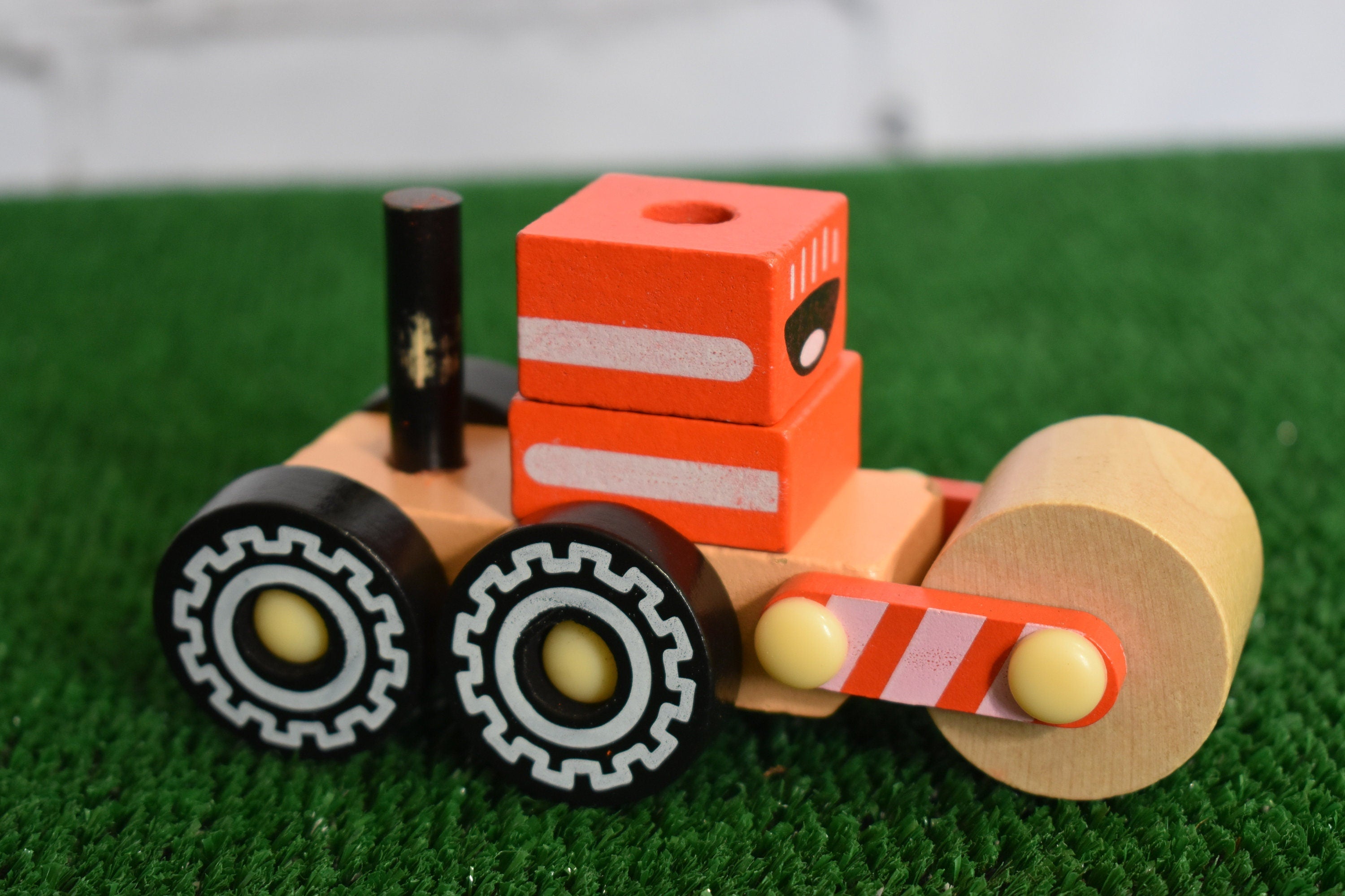 Child-Safe Artistic Handmade Construction Vehicle Toddler Wooden Push Toy / Toddler Gift / Return Gifts