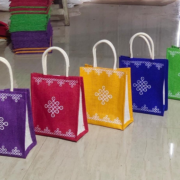 Jute haldi/kumkum mini bags - The Palms - Return gifts