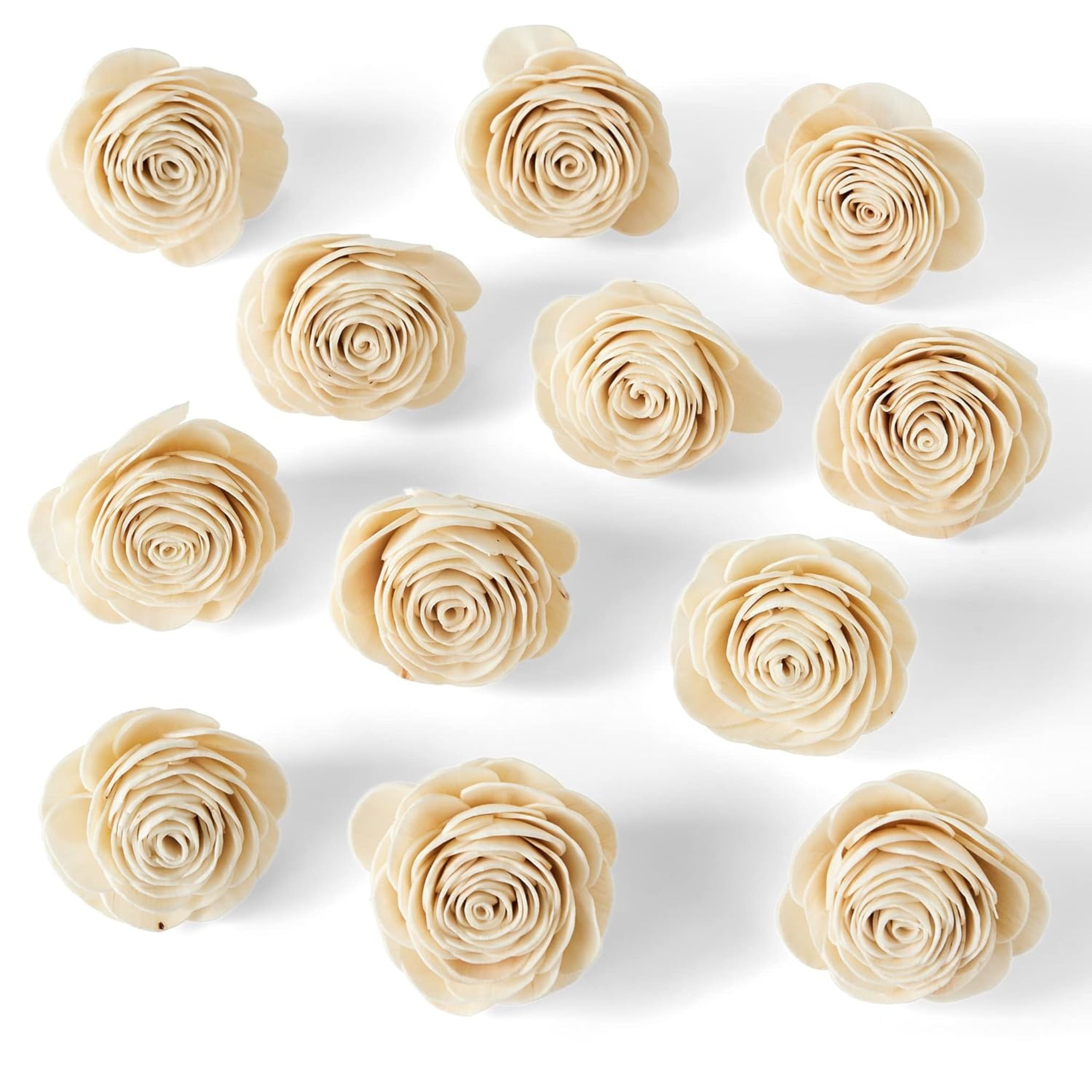 Solawood Flowers Random (No Bark), Artificial Flowers for Decoration (White)